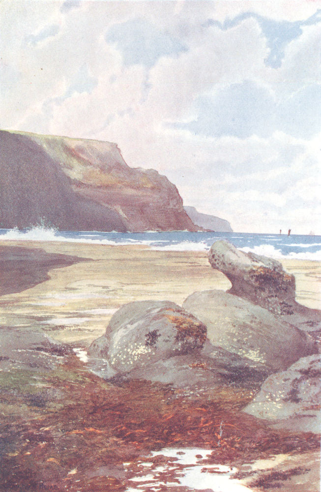YORKS. The Coast. Boulby Cliffs from Staithes Scaur 1908 old antique print